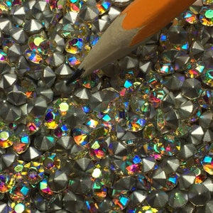 72pc 18ss clear crystal AB glass rhinestones faceted and foil backed Czech Preciosa 1/2 gross 4.4mm diy jewelry & repair lot titania