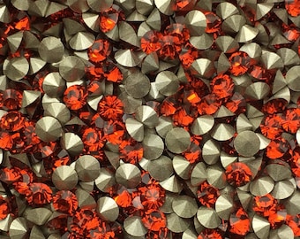 PP32 4mm Indian Red Swarovski Rhinestone Chatons Round Article 1028 Xilion First Quality Machine Cut Crystal 30pc small Orange hyacinth topa