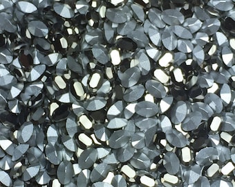 12pc 4.5x3mm Comet Argent Dark Swarovski Oval Rhinestones - Article 4100 Machine cut 1st Quality genuine Swarovski silver crystal tiny oval
