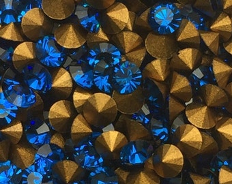 PP16 Capri Blue Swarovski Rhinestone Chatons Round Article 1012 1st Quality Machine Cut Crystal 36pc epoxy clay diy jewelry 2.3mm ss7
