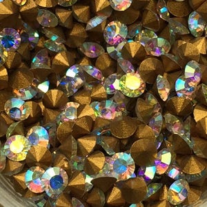 PP17 Clear Crystal AB Swarovski Rhinestone Chatons Round Article 1012 First Quality Machine Cut Crystal 36pc epoxy clay ab tiny small