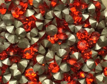 PP16 Hyazinth Orange Swarovski Strass Chatons Runde Artikel 1028 Xilion Erste Qualität Machine Cut Crystal 36PC Epoxy Ton Schmuck winzig