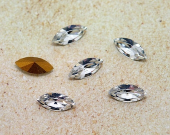 Grand Tchèque Strass unfoiled Ronde Vintage Pack De 6 Couleur Taille au choix