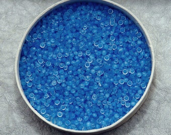 Bright & Light Blue Vintage Glass Moonstones in 11ss 2.9mm - Round, Rare and Beautiful Opaque Glass- 72pc