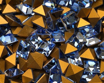 12 Stück 6 mm Light Sapphire Quadrate Swarovski Strass Artikel 4400 Maschine geschnitten blauen Kristall Epoxy Clay Schmuck Art Deco geometrische