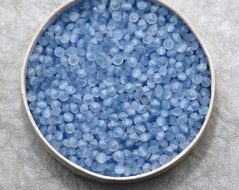 Light Blue Vintage Glass Moonstones in 17ss 4mm - Round, Rare and Beautiful Opaque Glass - 72pc
