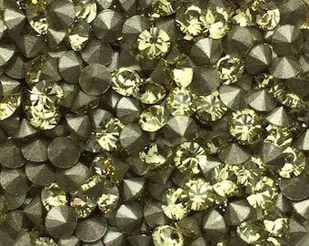 PP16 Jonquil Yellow Swarovski Rhinestone Chatons Round Article 1028 Xilion 1st Quality Machine Cut Crystal 36pc epoxy clay diy jewelry SS7