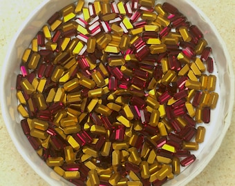 6X3 Ruby Red Swarovski octagon rhinestones - 1st Quality Machine Cut  - 12pc - small size  perfect for crystal clay