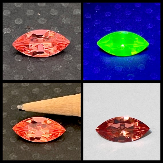 RARE 15x7 Fully Faceted PINK Uranium Glass Marquis Navette Gem