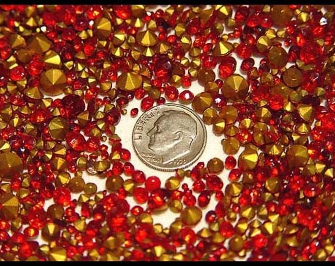 200 Siam Ruby Red Vintage Rhinestone Lot - Round Foil Backed Chatons - Etsy