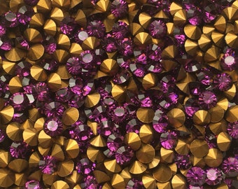 SS18 Amethyst Swarovski Rhinestone Chatons Round Article 1012 1st Quality Machine Cut Crystal 24pc purple epoxy clay diy jewelry