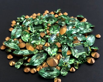 12個ロット 5 x 3 mm ペリドット グリーン クッション オクタゴン