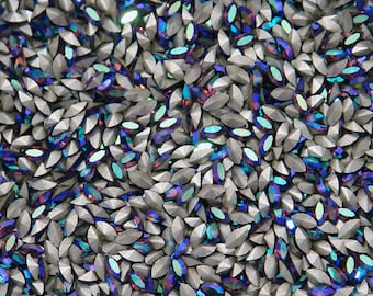 4X2 Amethyst AB Swarovski Navette Strasssteine - Maschinenschnitt - 12 Stück - Winzige und seltene Größe