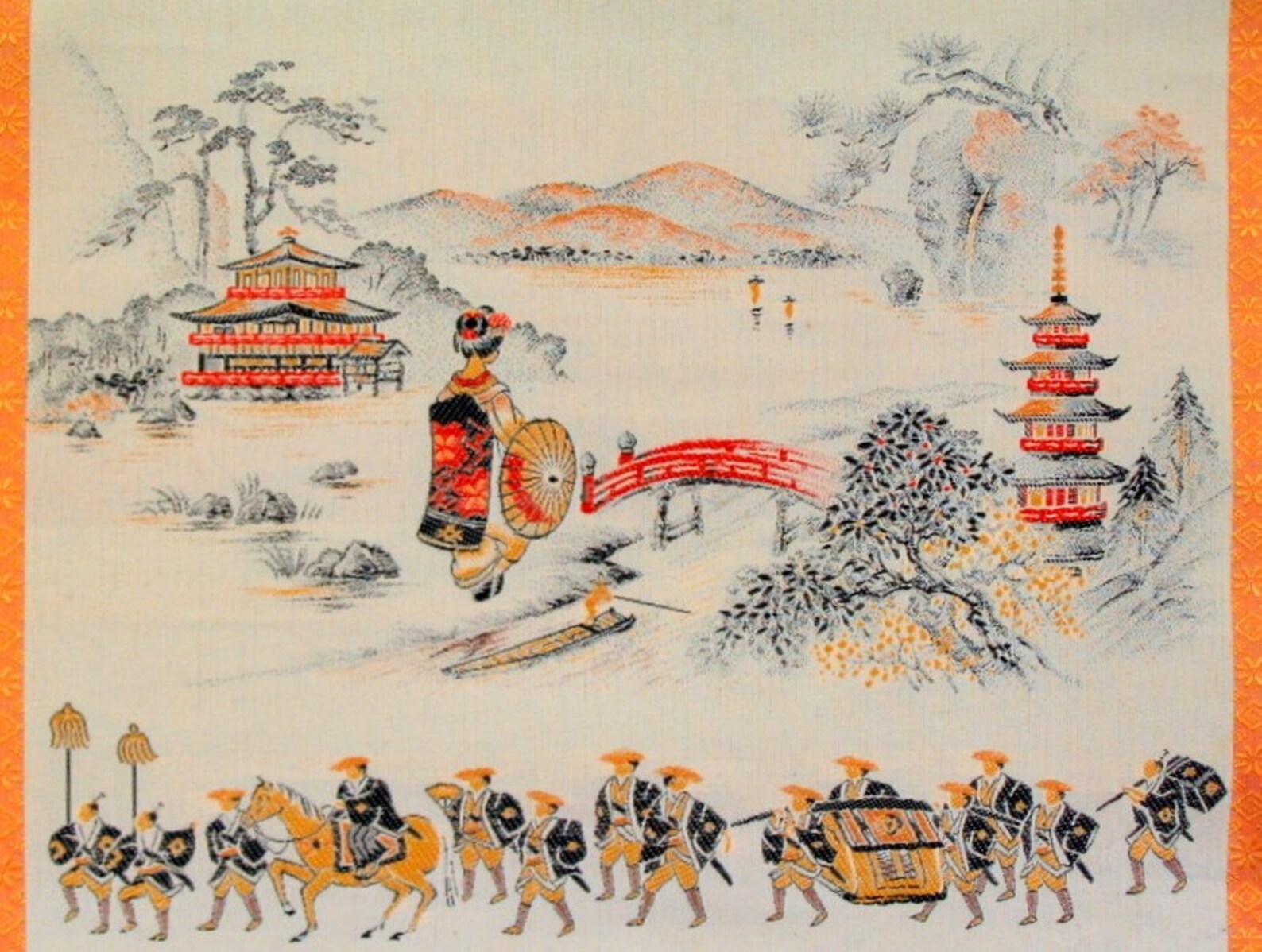 Silk Tapestry Chinese Scenes Wall Hangings Set of 2 Etsy