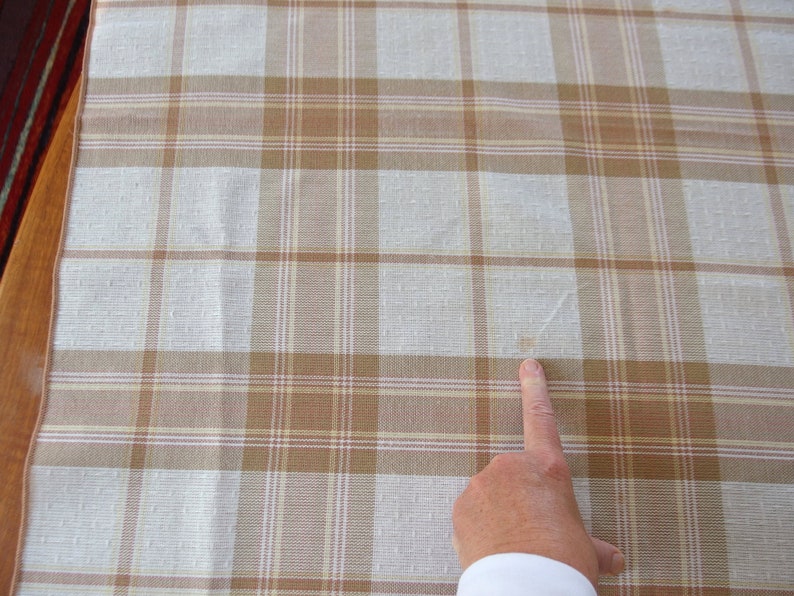 Brown Plaid Woven Tablecloth, Vintage 1970's Albert Nipon Sunweave, 60 x 84 Inches image 7