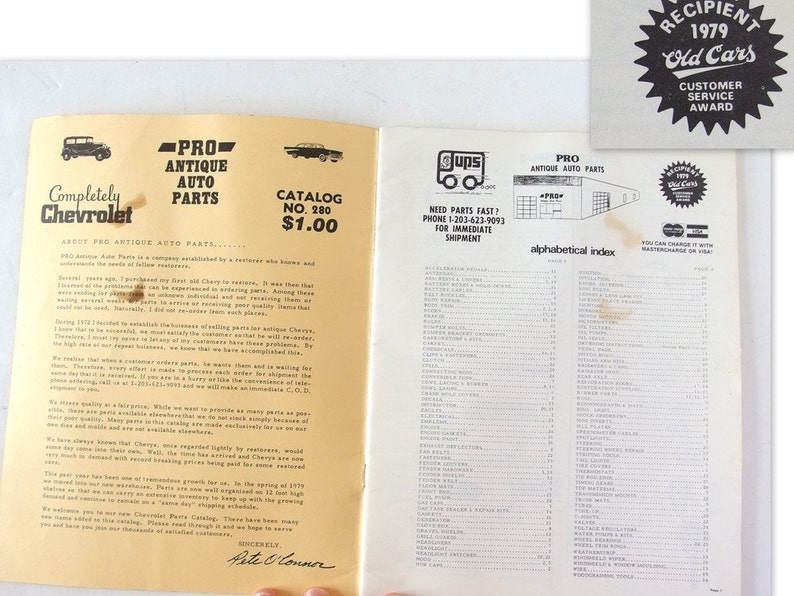 Vintage 1979 Pro Antique Auto Parts Catalog, Chevrolet Car Parts Etsy