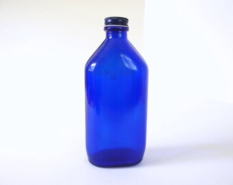 Vintage Cobalt Blue Phillips Bottle with Cap