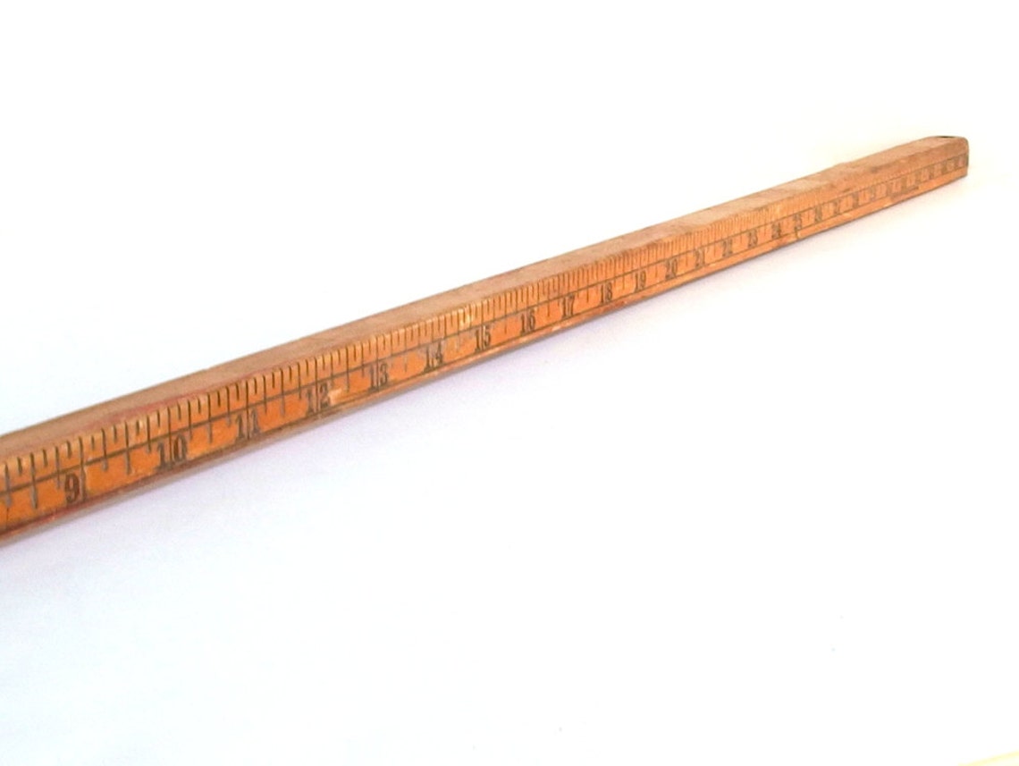 Vintage Wood Square Yardstick / Walking Stick Etsy