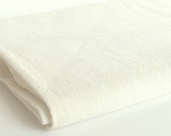 Vintage Rustic Off White Tea Toweling Rod Pocket Curtain, 1 Panel