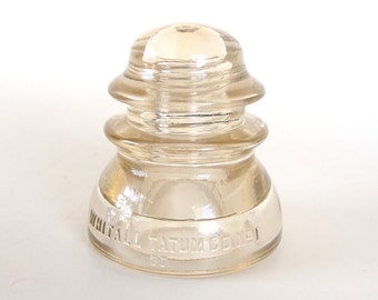 Vintage Whiteall Tatum Co. No. 1 Glass Insulator Light Amber