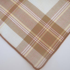 Brown Plaid Woven Tablecloth, Vintage 1970's Albert Nipon Sunweave, 60 x 84 Inches image 4