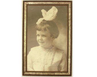 Vintage Little Girl Sepia Photograph - Instant Ancestor