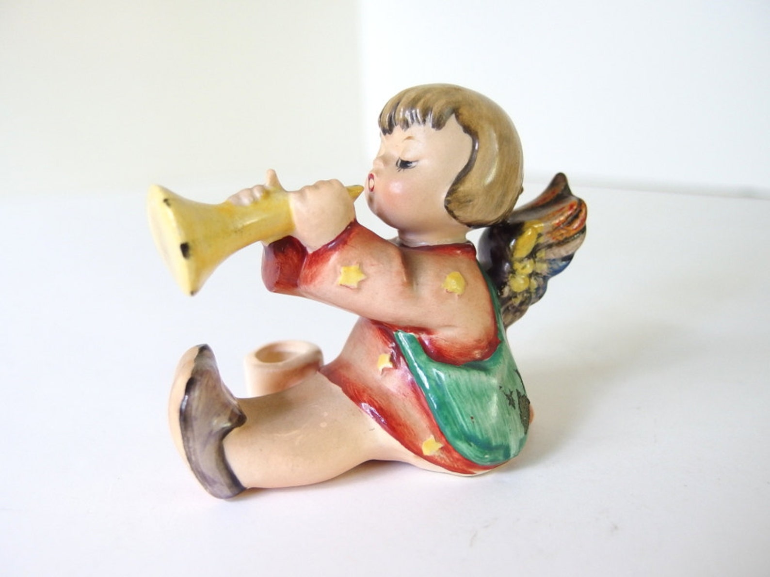 Vintage Hummel Joyous News Candle Holder Angel Figurine Etsy