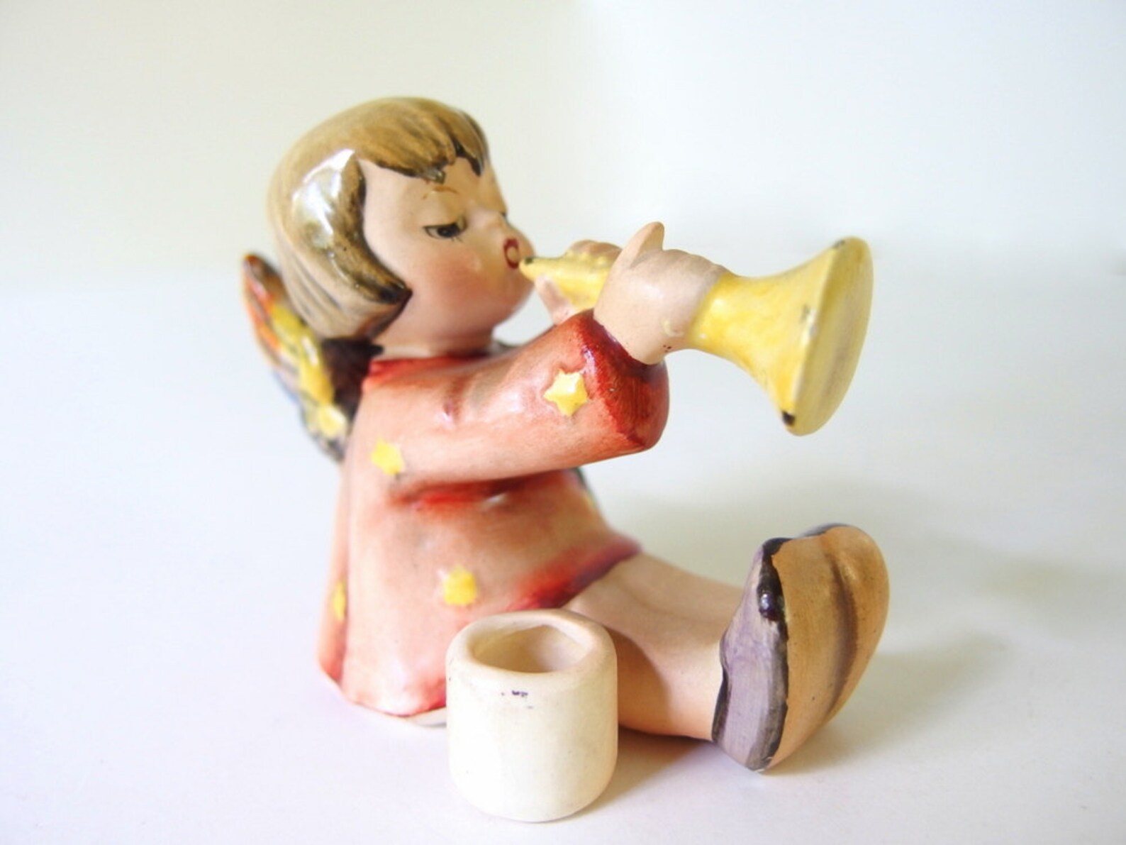Vintage Hummel Joyous News Candle Holder Angel Figurine Etsy