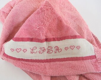 Vintage 1990's Hand Stitched Hoodie Bath Towel for LISA