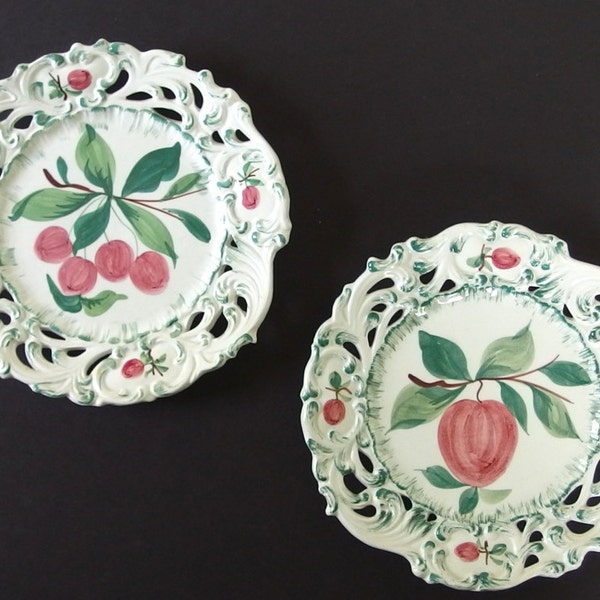 Vintage Hand Painted Fruit Plates from Italy