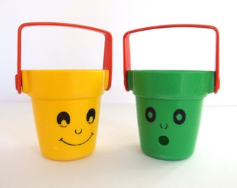 Vintage Bath Toys, Stackable Buckets, Pails for the Beach