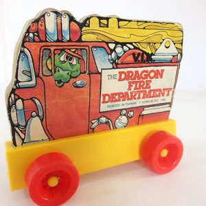 Vintage Children&#39;s Book 1980&#39;s, The Dragon Fire Department, a Wheel Book