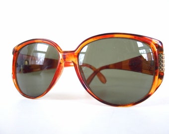 Oversize Vintage 1980's Plastic Tortoise Shell Sunglasses