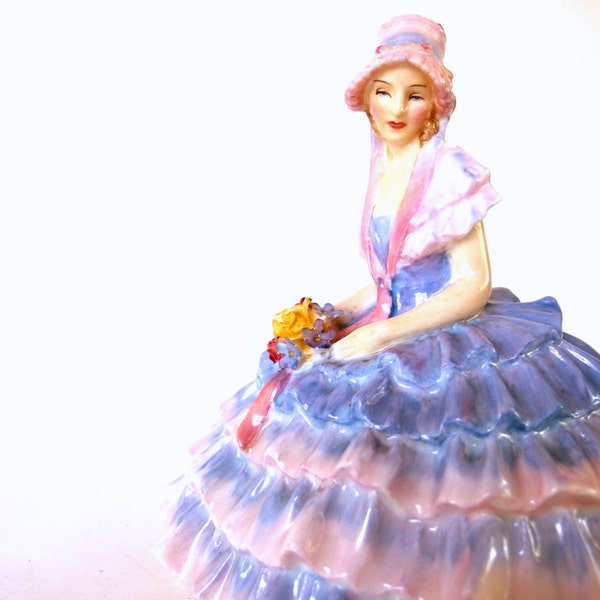 Vintage Royal Doulton Chloe Figurine, Periwinkle and Pink