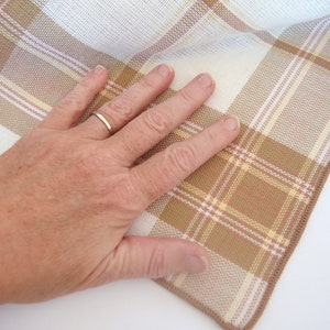 Brown Plaid Woven Tablecloth, Vintage 1970's Albert Nipon Sunweave, 60 x 84 Inches image 6