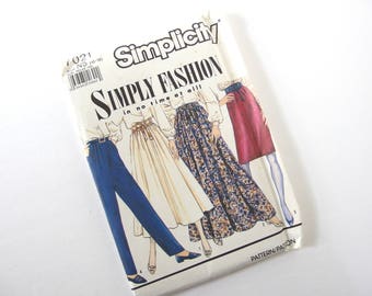 Uncut Vintage Pattern for Skirts, Pants and Obi Belt, Simplicity 7021, Size 10, 12, 14, 16, 18, Hips 34.5, 36, 38, 40, 42 Inches