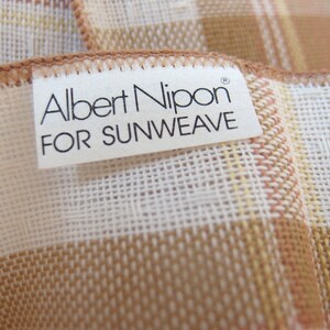 Brown Plaid Woven Tablecloth, Vintage 1970's Albert Nipon Sunweave, 60 x 84 Inches image 5