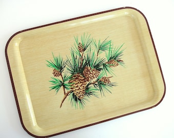 6 Vintage 1950's Pincone Metal Trays, for Lap, Serving, or Cabin / Cottage Decor