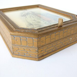 Vintage Carved Wood Vanity / Dresser Glove Box with Louis XVI Style Picture image 3