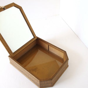 Vintage Carved Wood Vanity / Dresser Glove Box with Louis XVI Style Picture image 2