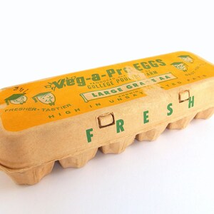 Vintage Egg Carton, Veg a Pro Eggs, Angwin, California Chicken Memorabilia
