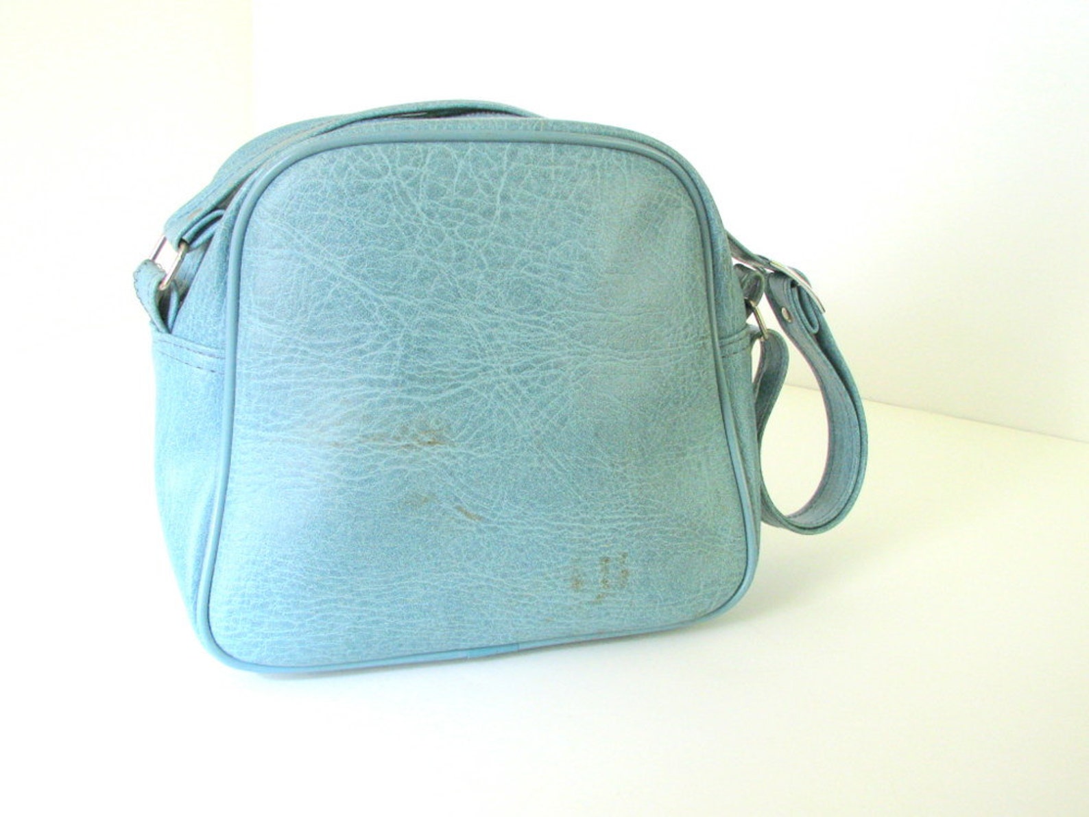 Vintage 1970s Blue Soft Sided Train Case Luggage Etsy