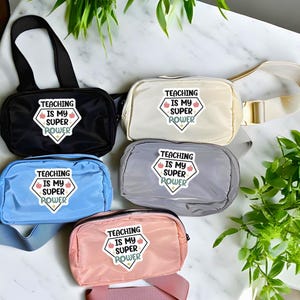 Nylon Fanny Pack for Teachers,  Personalized Teacher Gift, Back to School Waistbag, Teacher Accessories Bag, Teacher Appreciation Gift