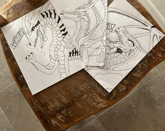 Paquete para colorear Alas de fuego 3 hojas