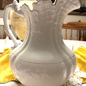 Dresdner Keramik works ELiveriber Ohio 1882 1927 semi Porzellan Wasserkrug Antik