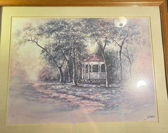 Joe Sanbataro 24”c30” Gazebo in the Shade. A home interiors original shabby chic decor peaceful quiet presence