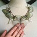 Luna Moth Necklace, Wings Necklace, Butterfly Necklace, Sage Green Silk Organza, Actias Luna Necklace, Silk Butterfly, Statement Necklace 