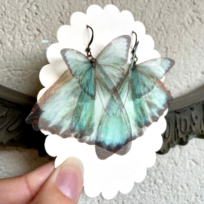 Silk butterfly earrings Clearance