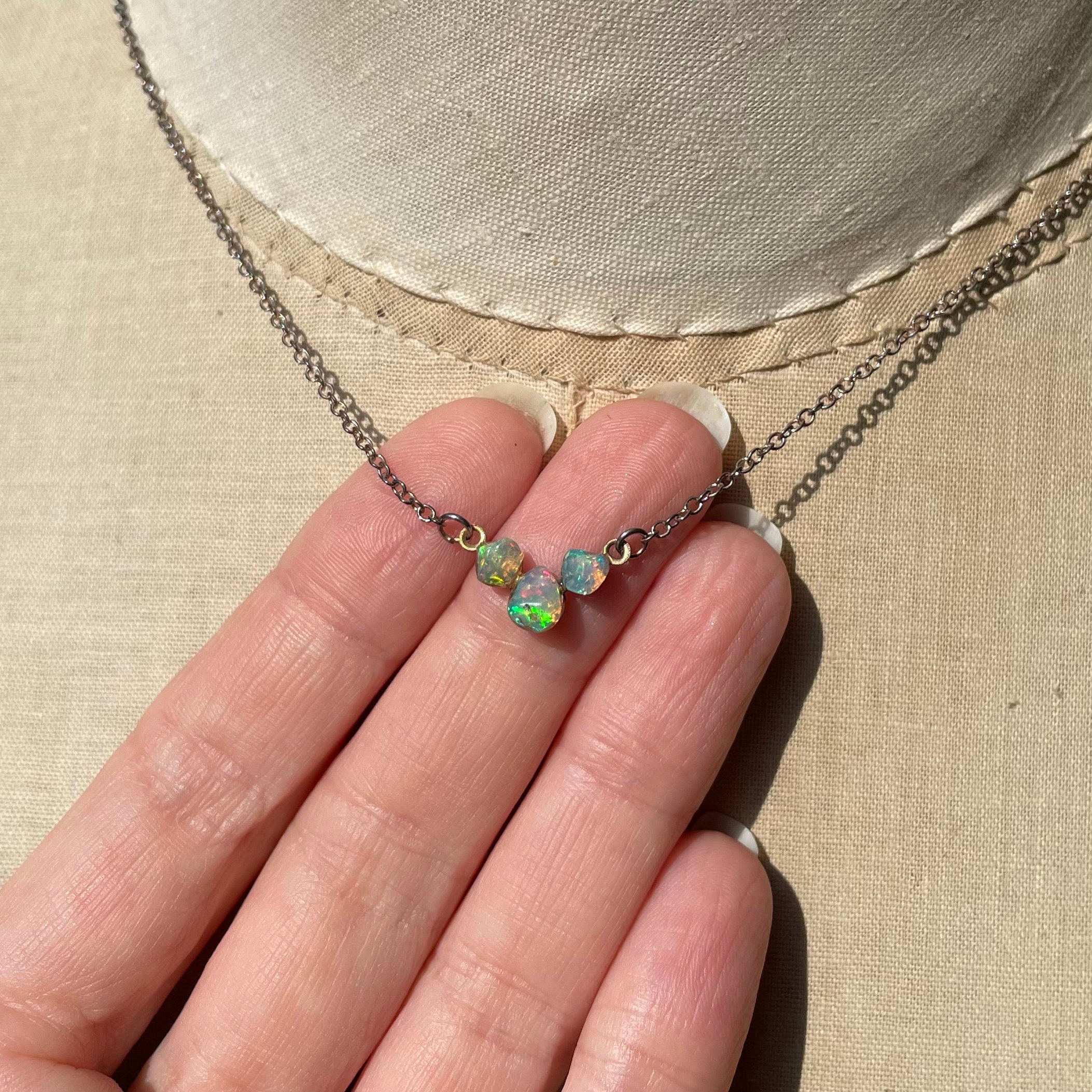 Minimalist opal necklace Clearance