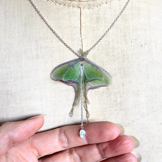 Moon Phase Luna Moth Necklace. – Blood Milk Jewels